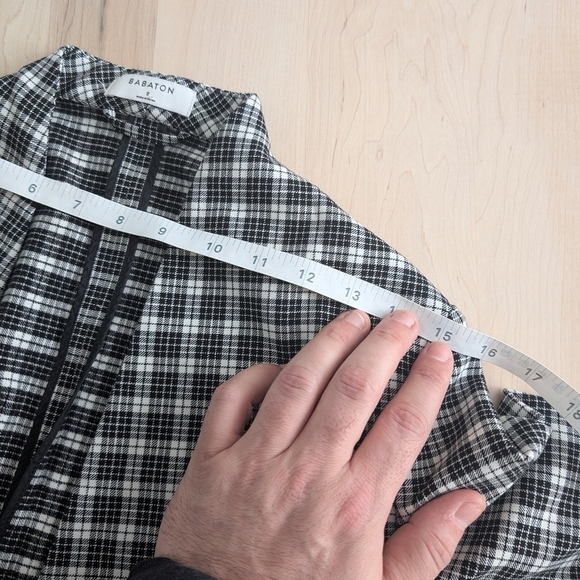 BABATON Black and White Plaid Blazer with Notched Lapel - Picture 10 of 13